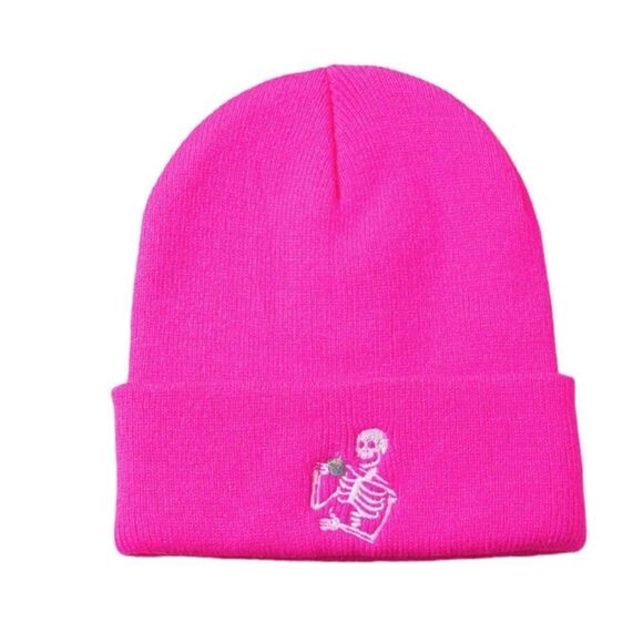 Pink Skeleton 💀 Beanie - Picture 1 of 3